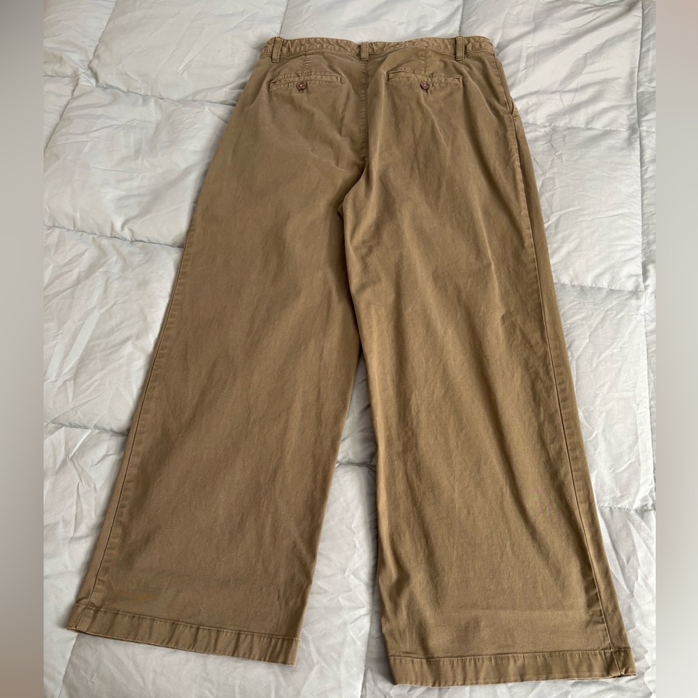 Gap Pleated Wide Leg Army Green Trousers Size 14 - Picture 2 of 6